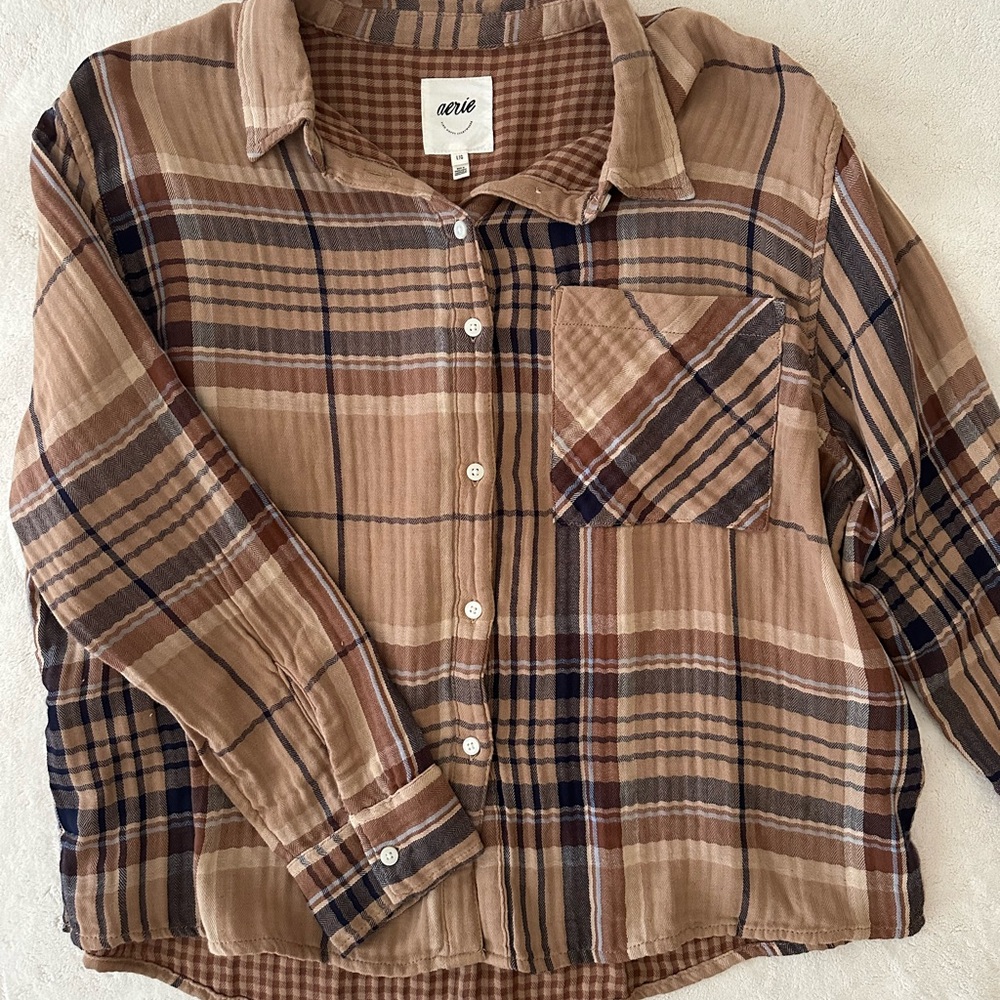 Aerie Plaid Button-Up Shirt
